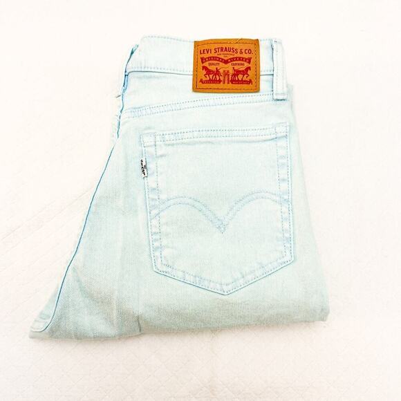 Levi's Wedgie Skinny Light Blue Straight Leg Pant Button Fly Size 30 - Picture 1 of 9